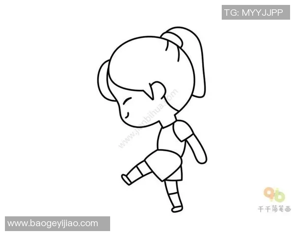 阳光下的女孩踢足球简笔画展现青春活力与运动魅力